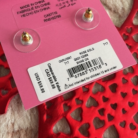 Brand New Kate Spade Shine On Rose Gold Floral Post Earrings - Picture 9 of 10
